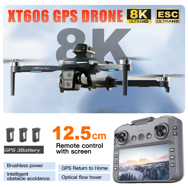 Drone Camera Night Vision - Drone XT606 MAX 3 con Batteria,